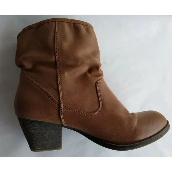 Rock & Candy Zigi Silas Womens Brown Vegan Zip Ankle Booties Heels Boots Sz 10 - Picture 4 of 9